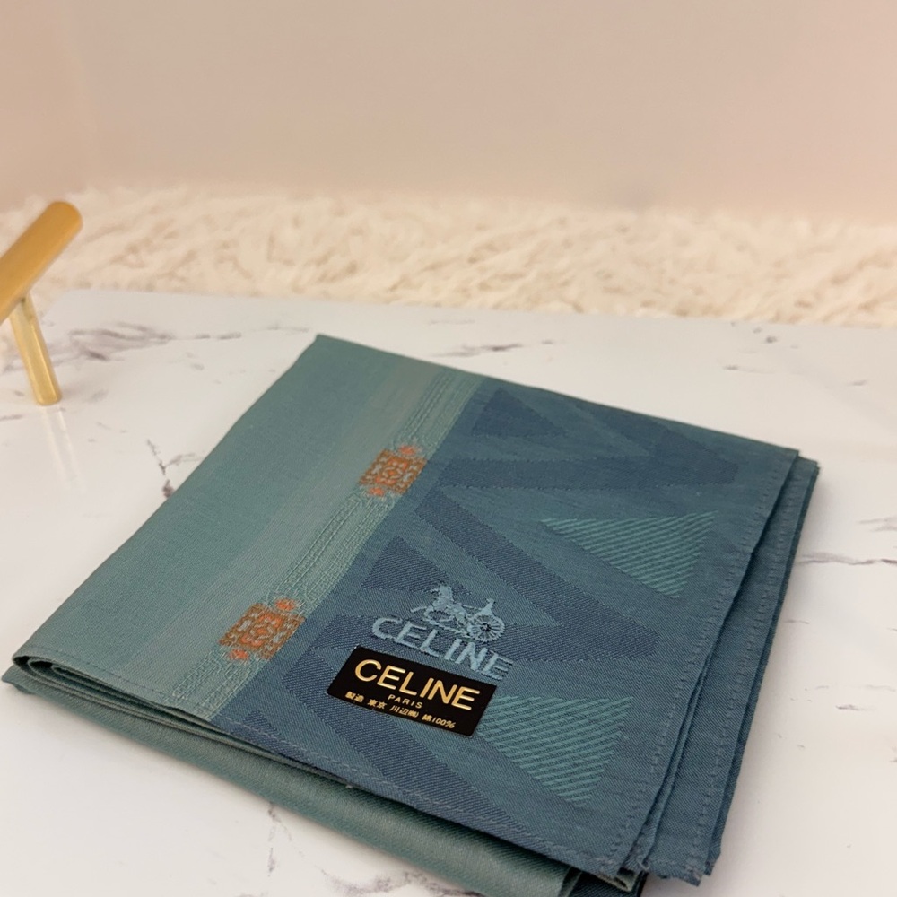 Vintage CELINE PARIS handkerchief scarf | 100% cotton | Made in Japan